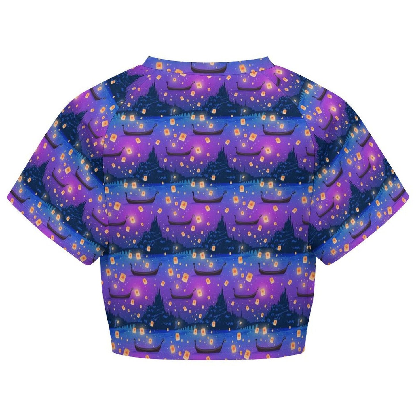 All Over Print Cropped Ralgan T-Shirt - Ambrie