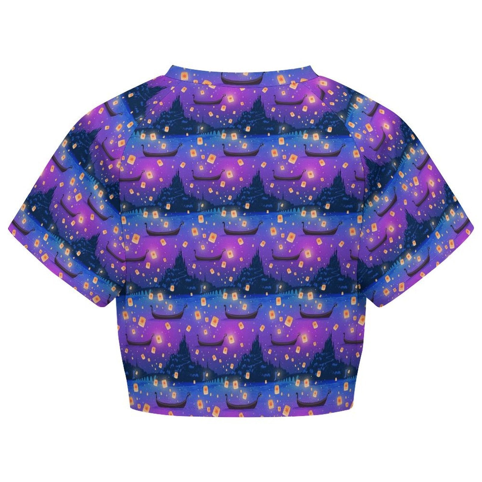 All Over Print Cropped Ralgan T-Shirt - Ambrie