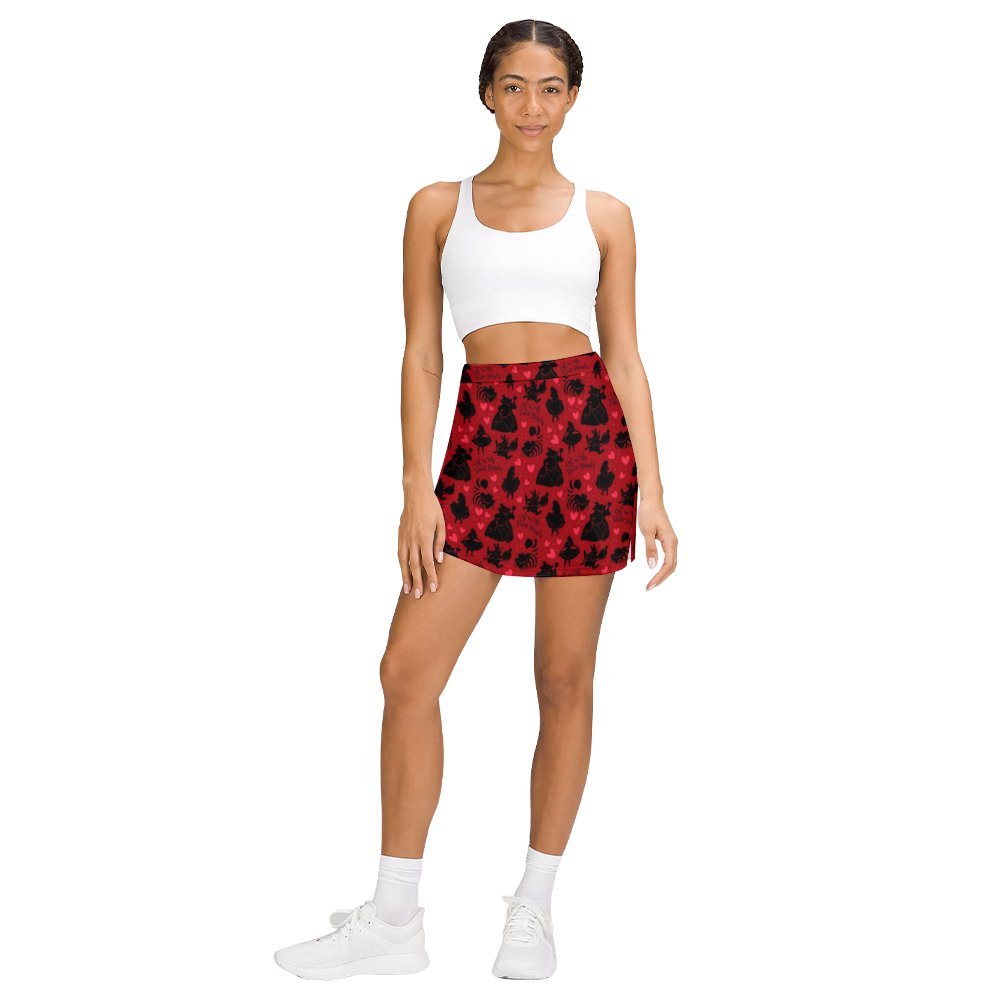 Disney Alice In Wonderland Queen Of Hearts Off With Their Heads Athletic A-Line Skirt With Pocket