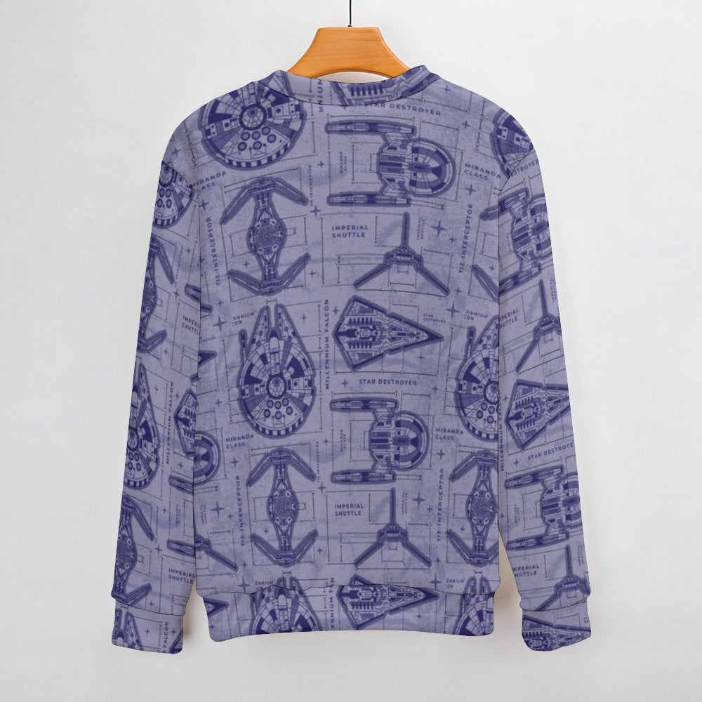 Star Wars Ship Blueprints Unisex Crewneck Sweater