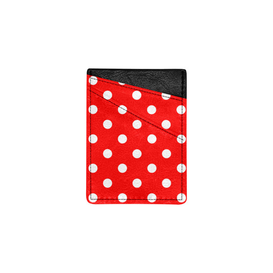 Red With White Polka Dots Cell Phone Card Holder