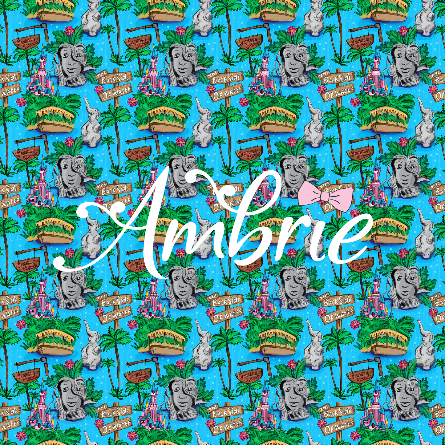 Jungle Cruise Seamless Pattern, Magical Cartoon Seamless pattern, Fabric Sublimation