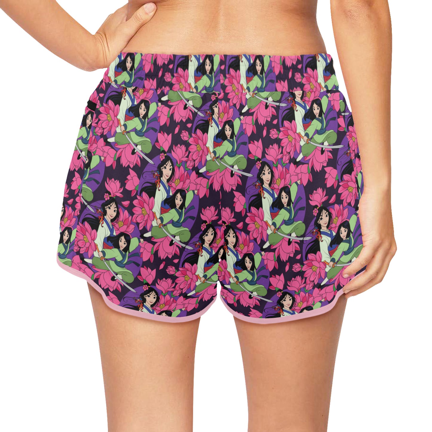 Blooming Flowers Women's Athletic Sports Shorts