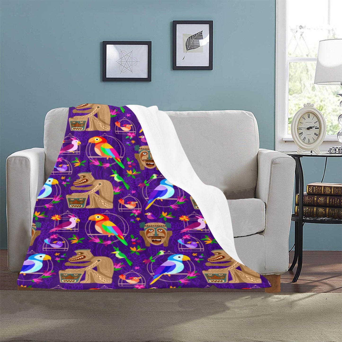Tiki Plays The Drums Ultra-Soft Micro Fleece Blanket 32"x48"