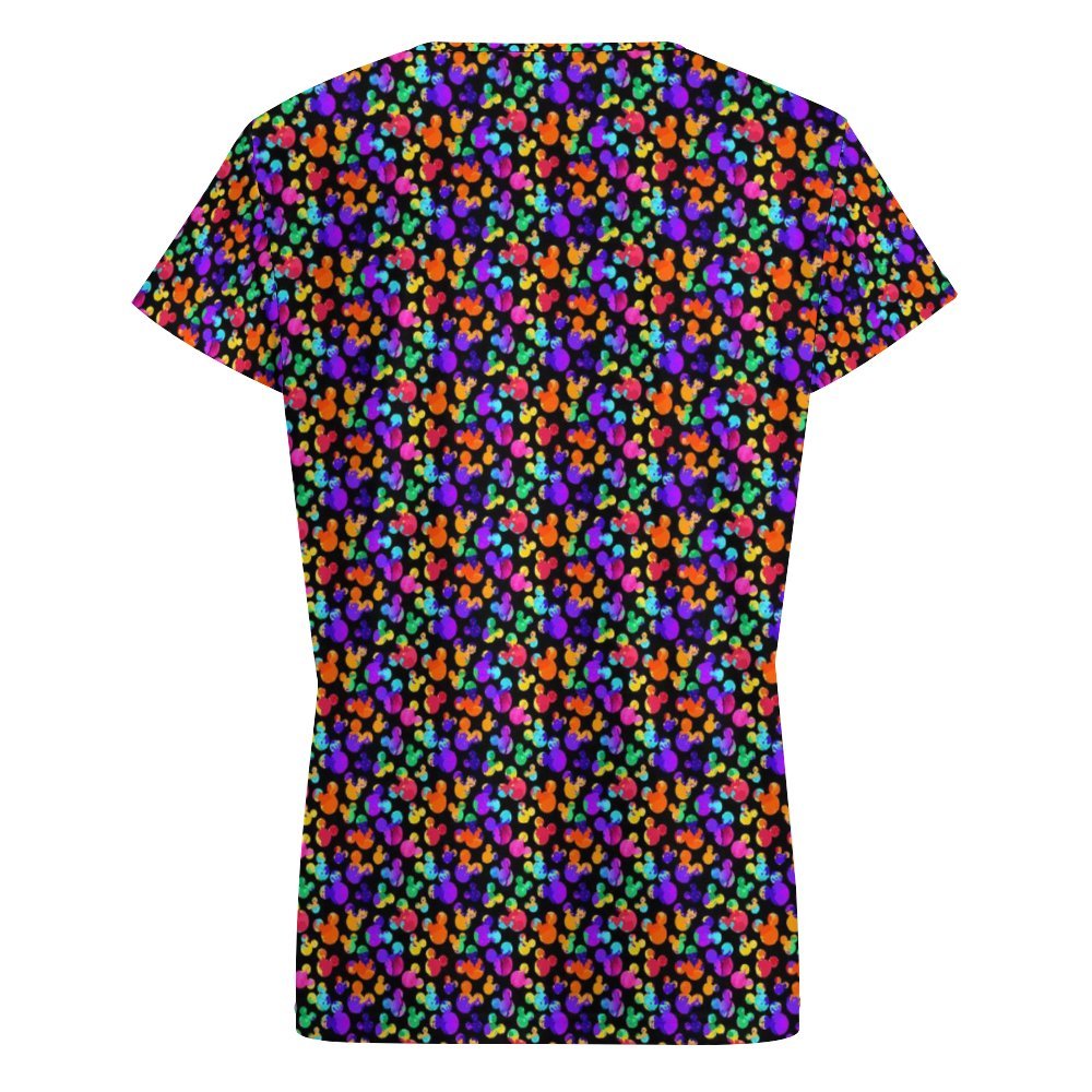 Watercolor Women's V-Neck Short Sleeve T-Shirt