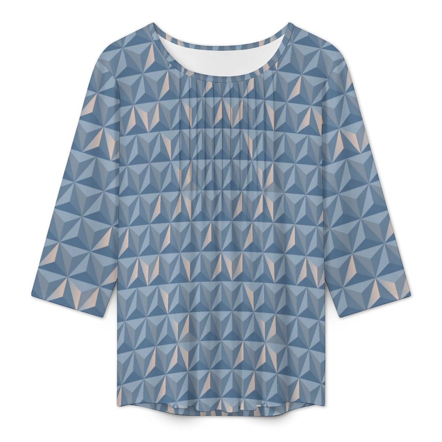 World Traveler Women's 3/4 Sleeve Pleated Tunic Top - Ambrie