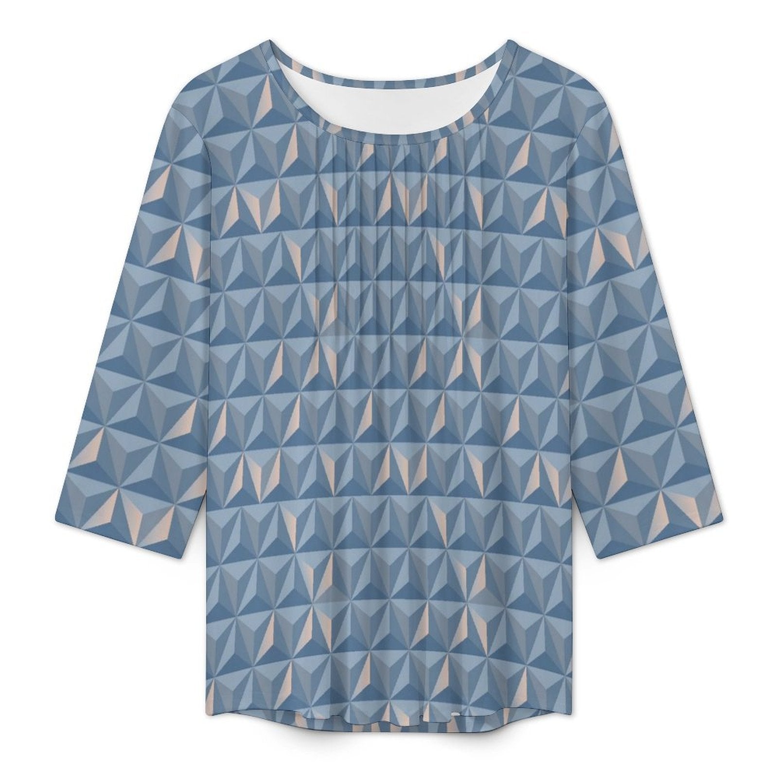 World Traveler Women's 3/4 Sleeve Pleated Tunic Top - Ambrie