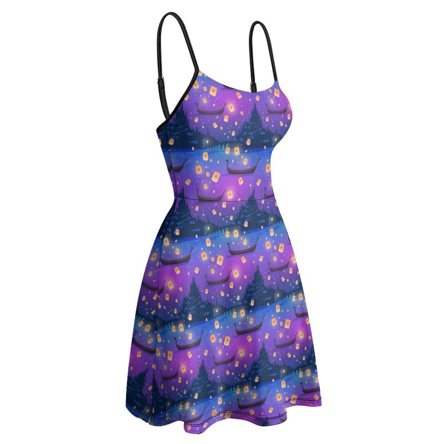 Floating Lanterns Women’s Sling Short Dress - Ambrie