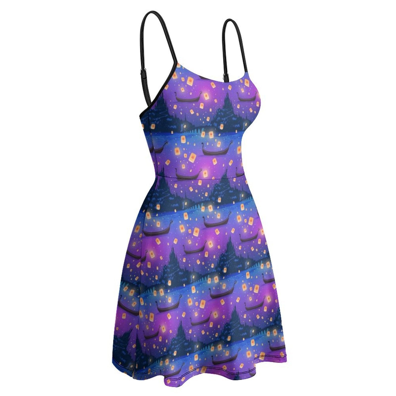 Floating Lanterns Women’s Sling Short Dress - Ambrie
