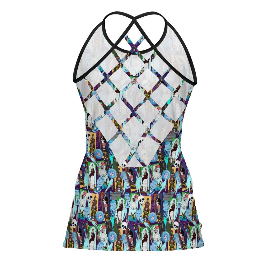 Haunted Mansion Favorites Women's Criss-Cross Open Back Tank Top