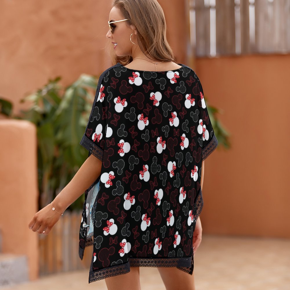 Mickey And Minnie Dots Women's Swimsuit Cover Up