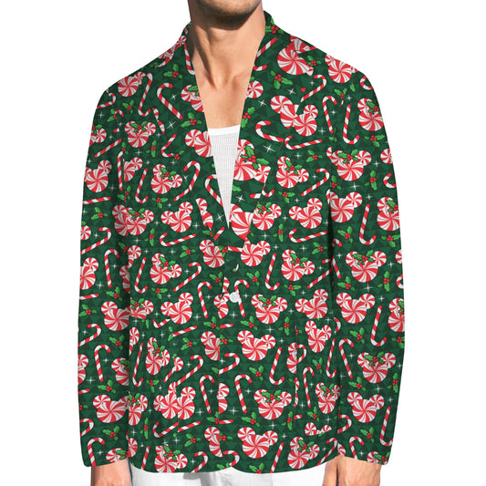 Christmas Peppermint Men's Blazer Jacket