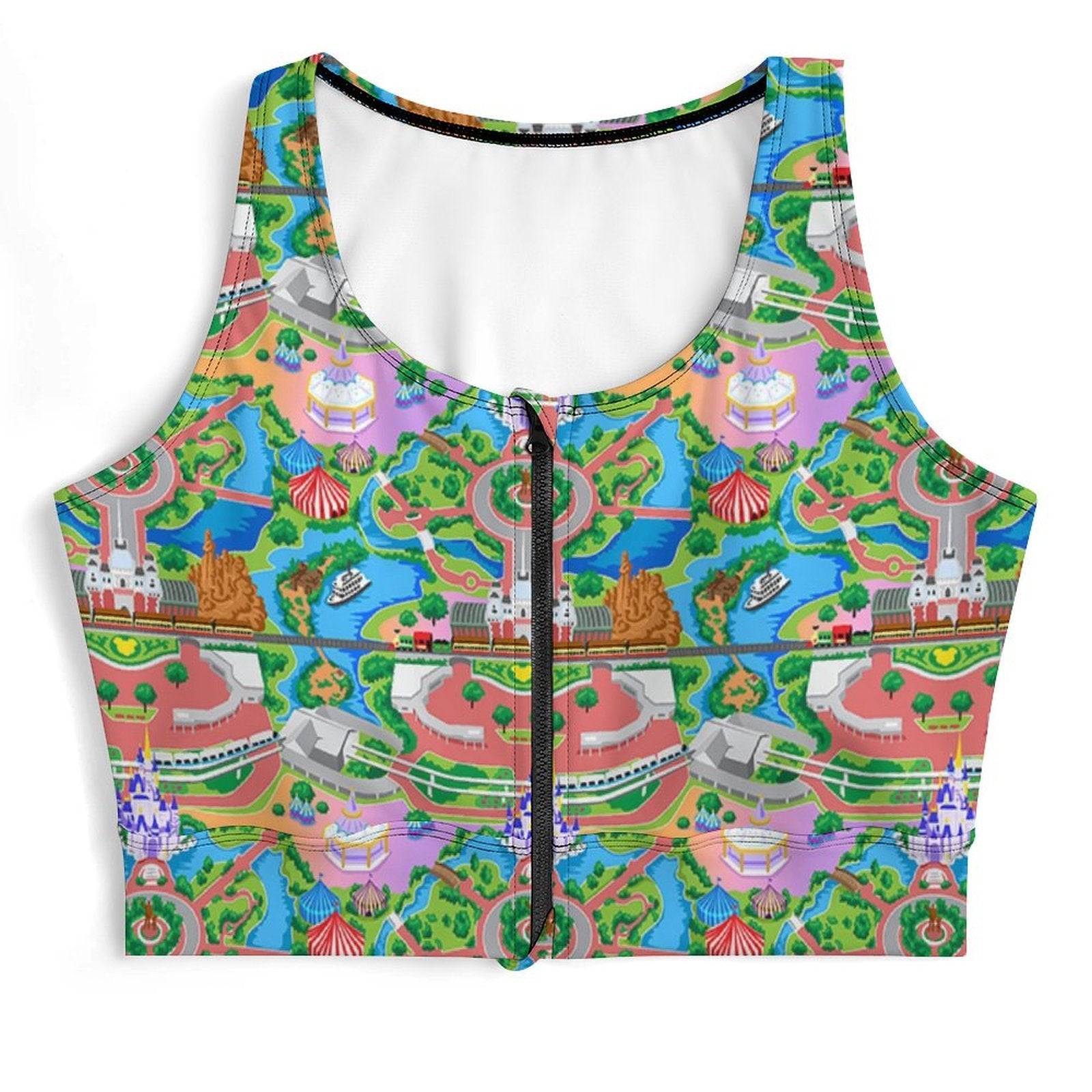 Park Map Women's Yoga Zipper Vest - Ambrie