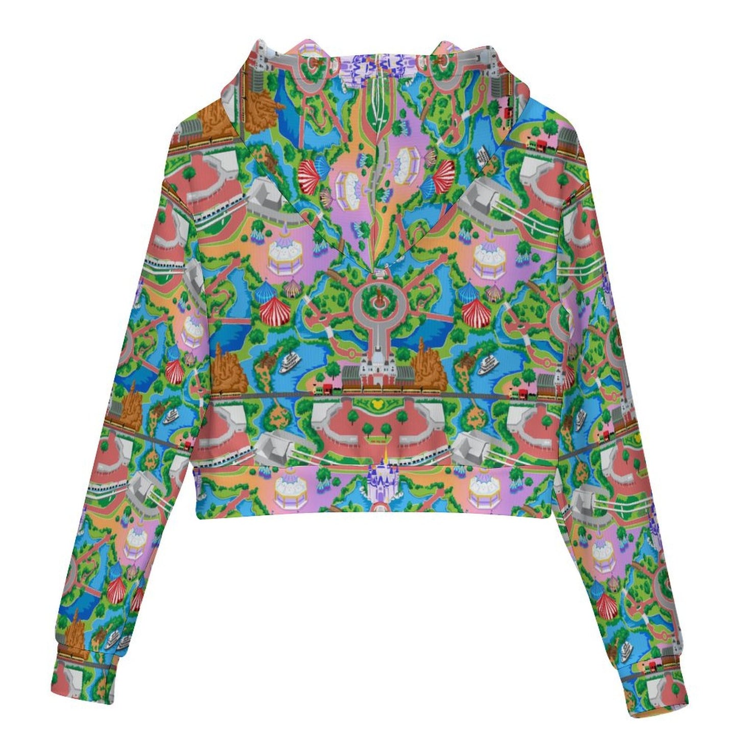 Park Map Women's Cropped Hoodie