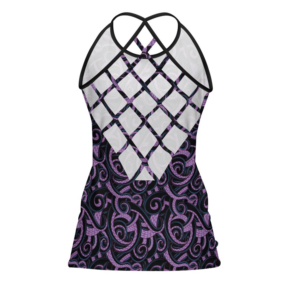 Ursula Tentacles Women's Criss-Cross Open Back Tank Top