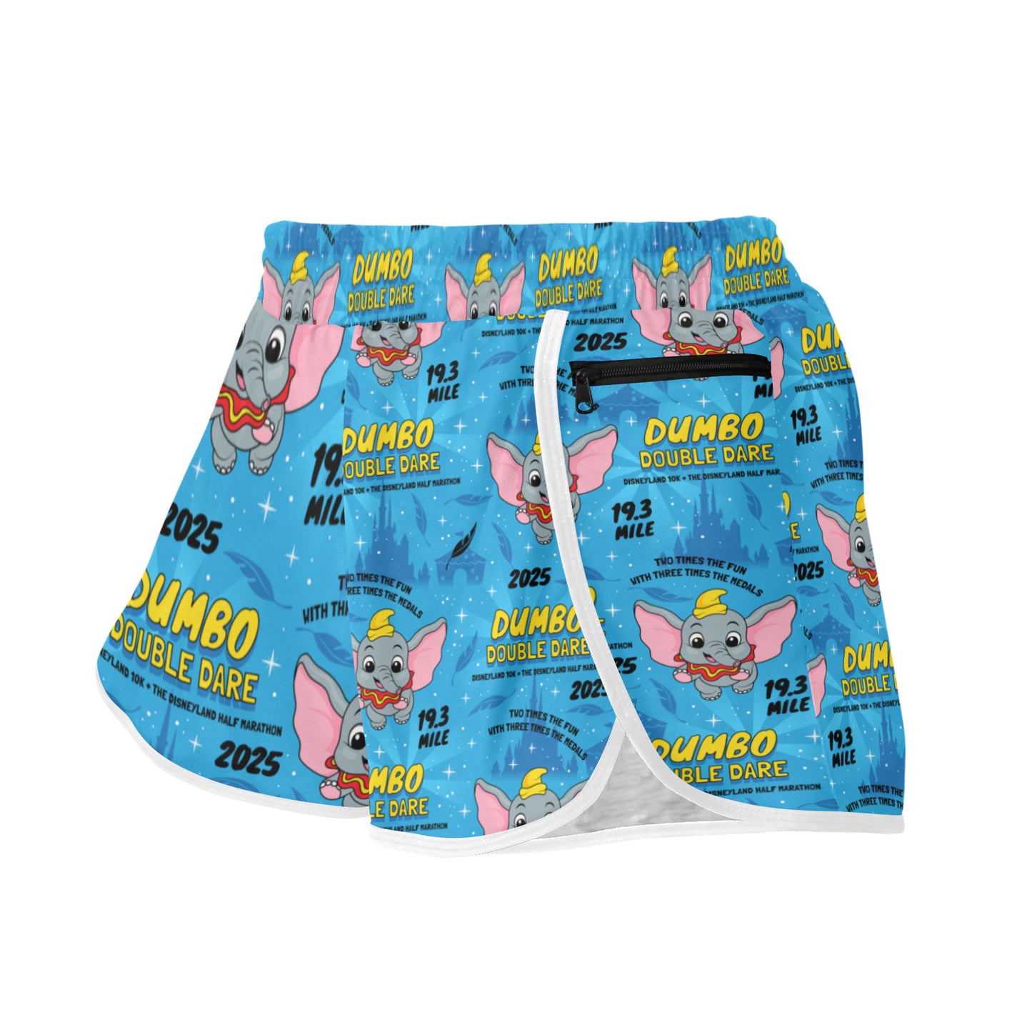 Disneyland Dumbo Double Dare Women's Athletic Sports Shorts