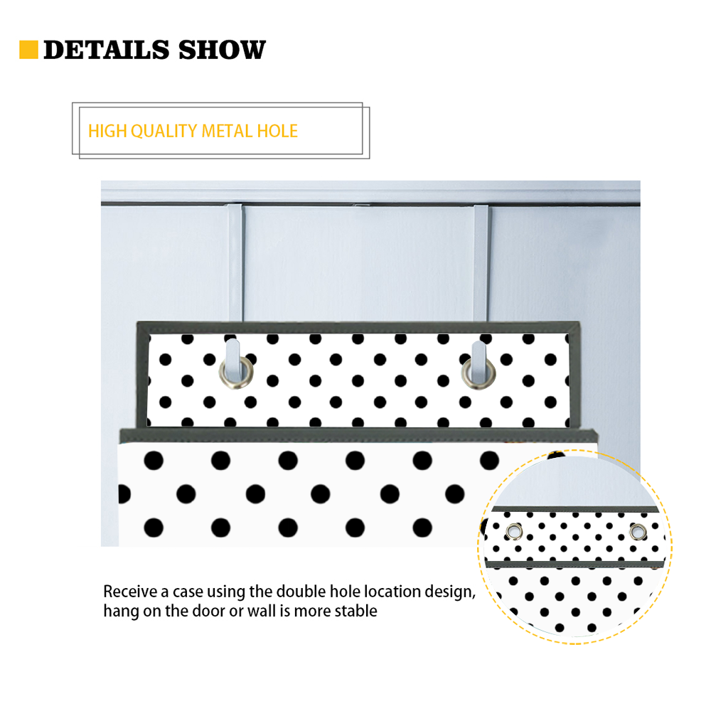 White With Black Polka Dots 4-Tier Hanging Shelf Wall Closet Storage Organizer Bags