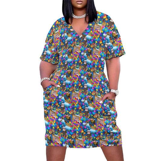 Up Favorites Women's V-neck Loose Dress With Pockets