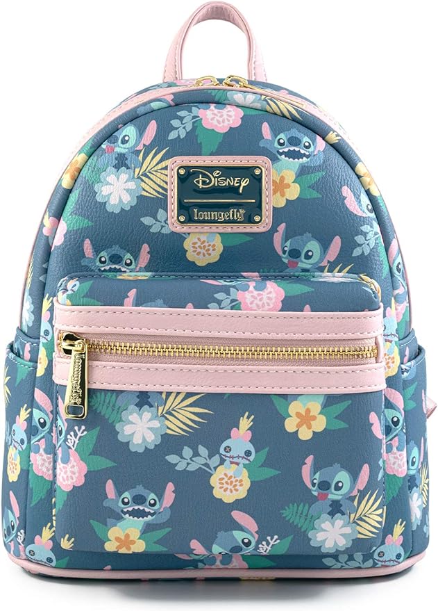 Disney Stitch Lilo & Stitch All Over Print Womens Double Strap Shoulder Bag Purse Backpack