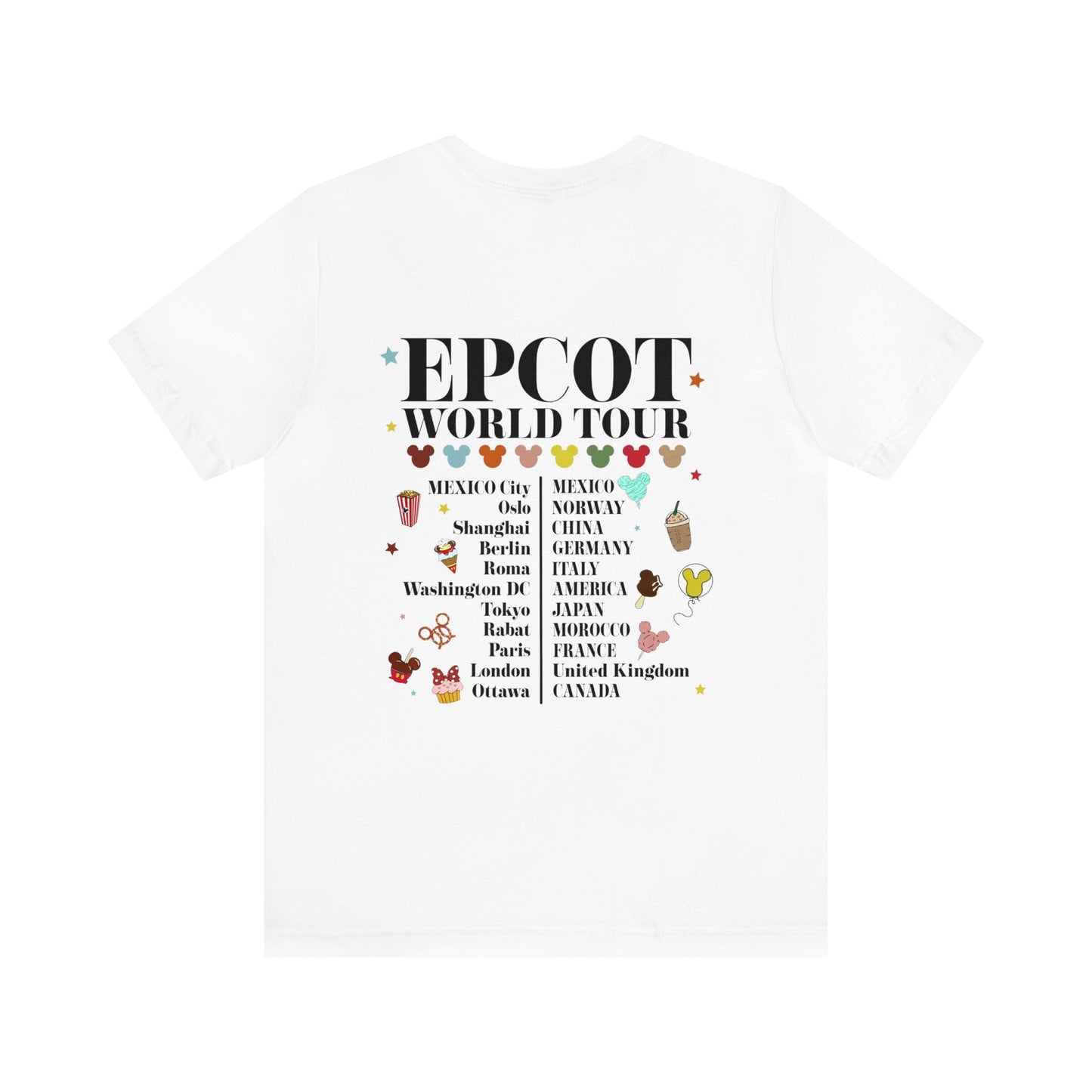 Epcot World Tour Unisex Graphic Tee Dark