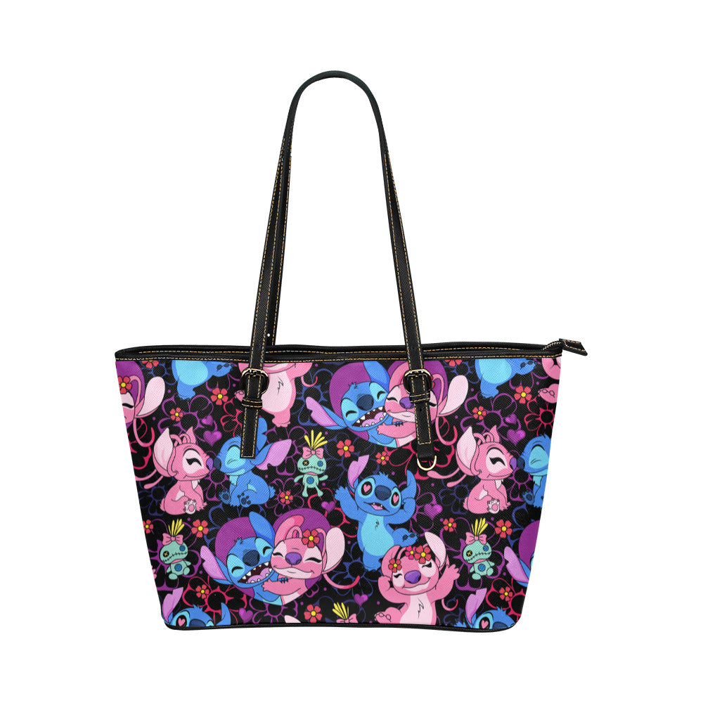 Disney Lilo And Stitch Angel Besties Leather Tote Bag