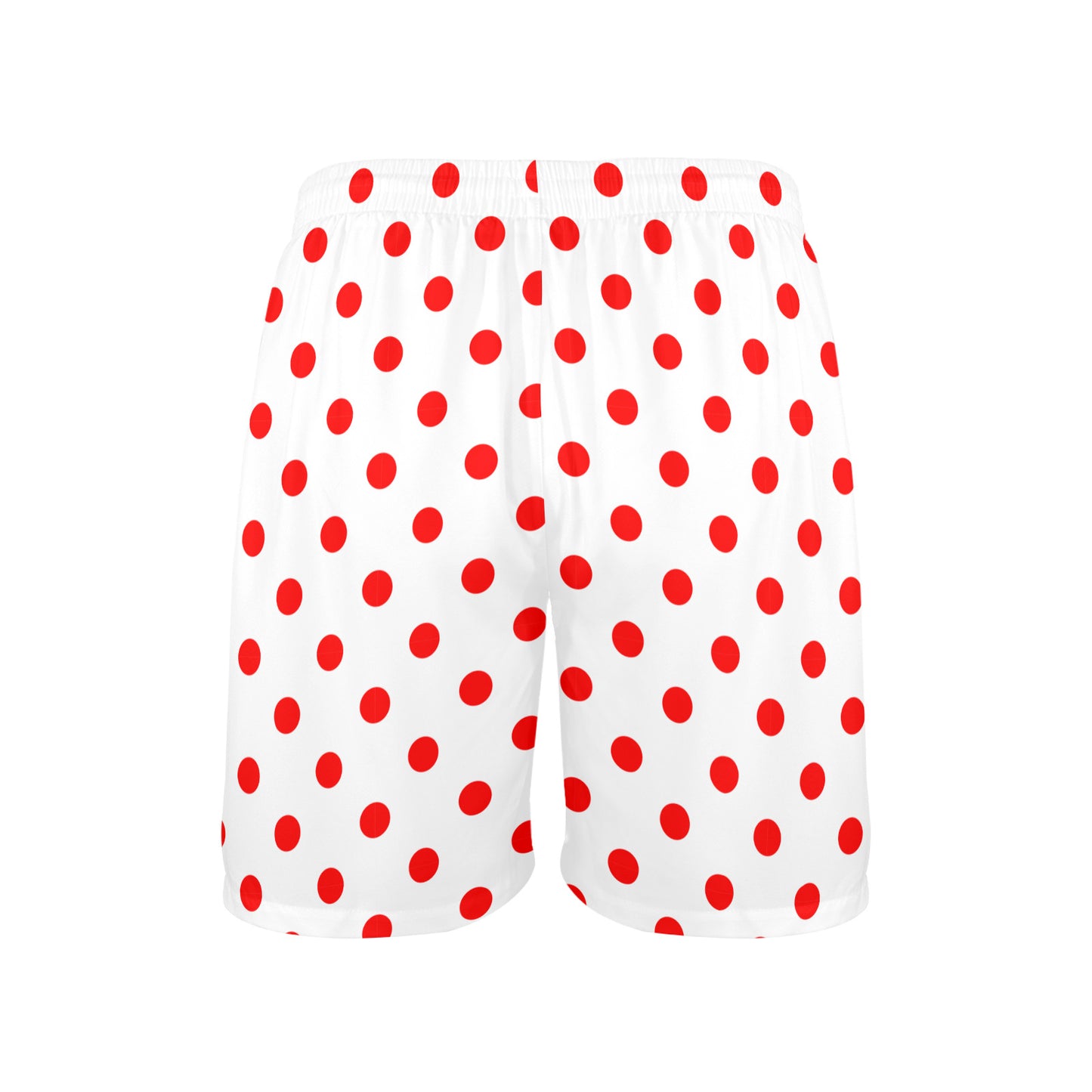 White With Red Polka Dots Men's Swim Trunks Swimsuit