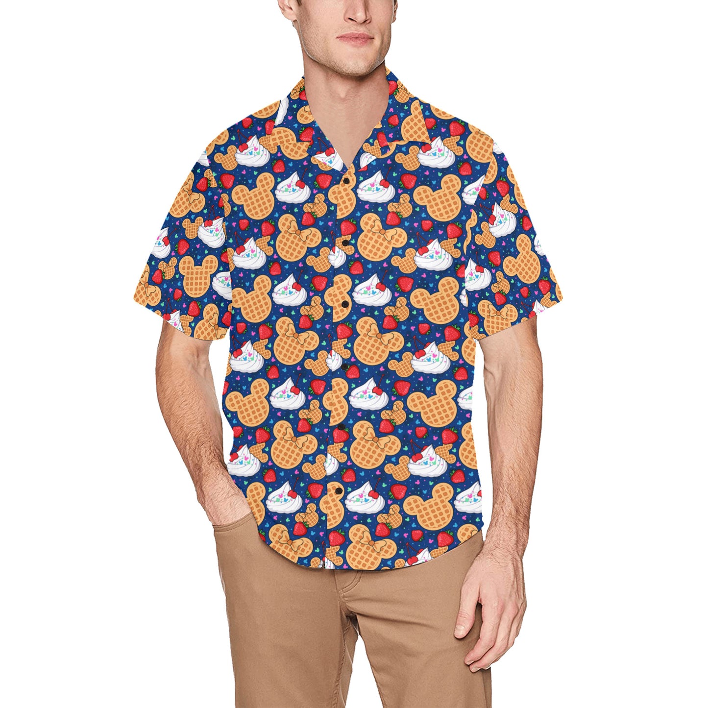Waffles Hawaiian Shirt With Chest Pocket