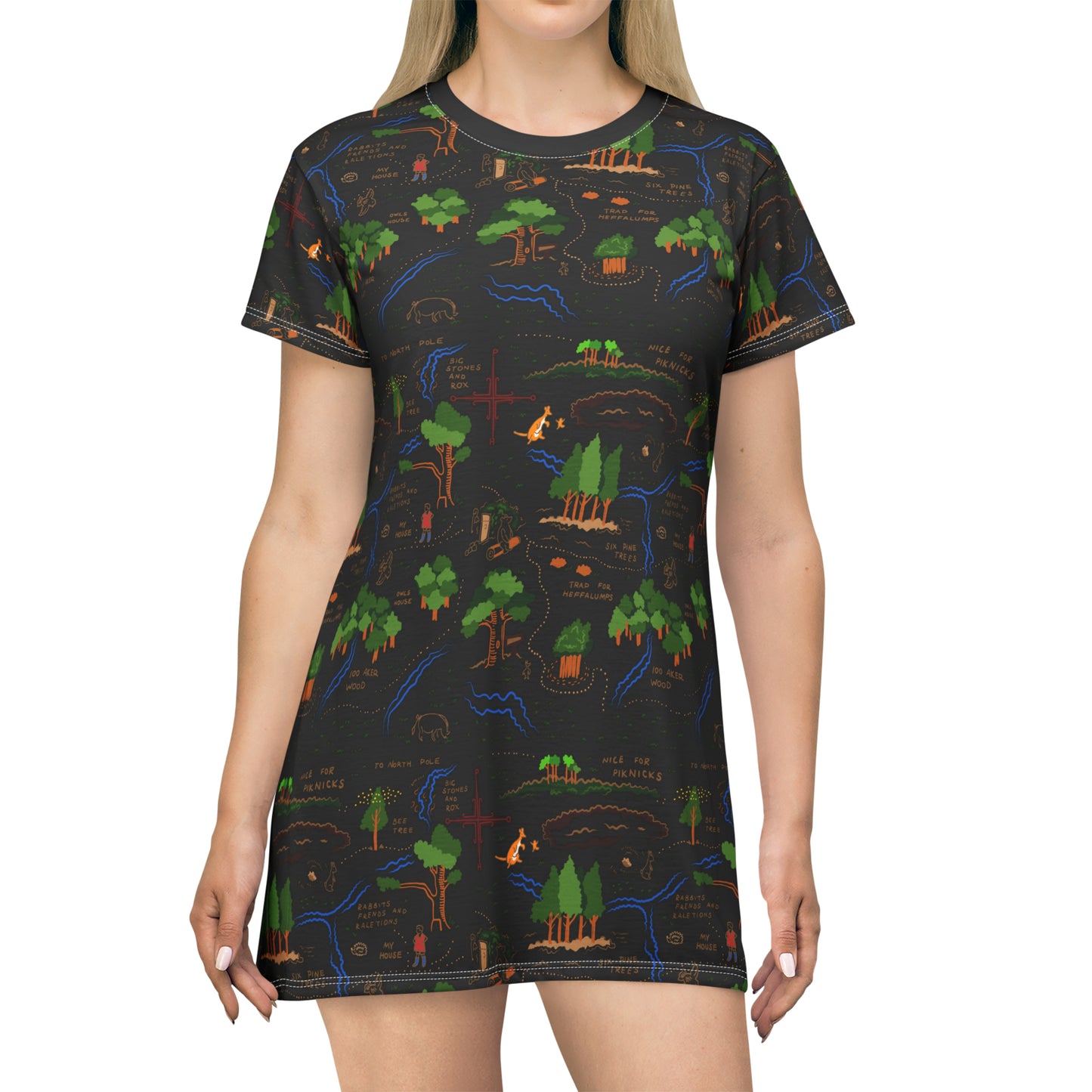 Disney Winnie The Pooh Hundred Acre Wood T-Shirt Dress