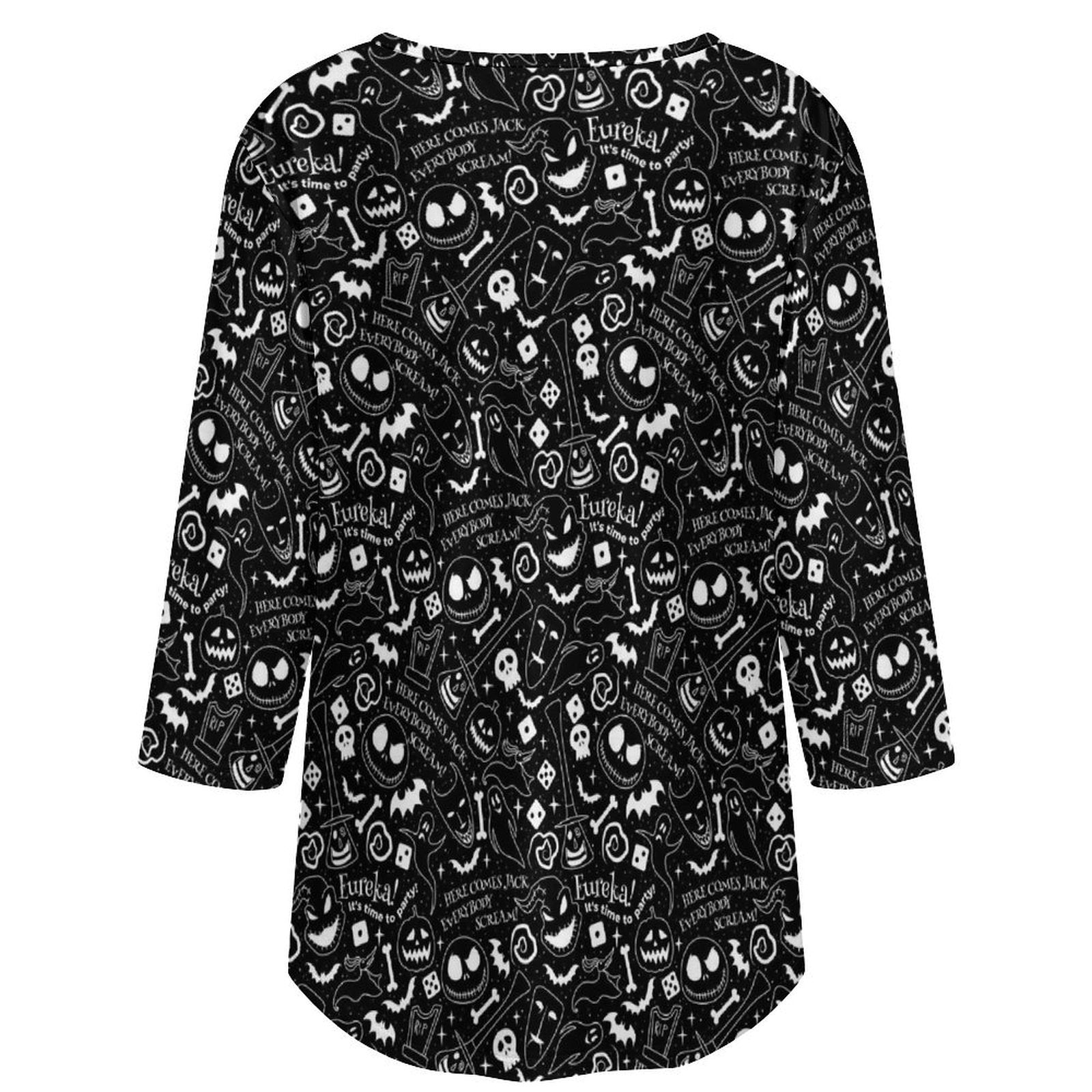 Everybody Scream Women's 3/4 Sleeve Pleated Tunic Top - Ambrie