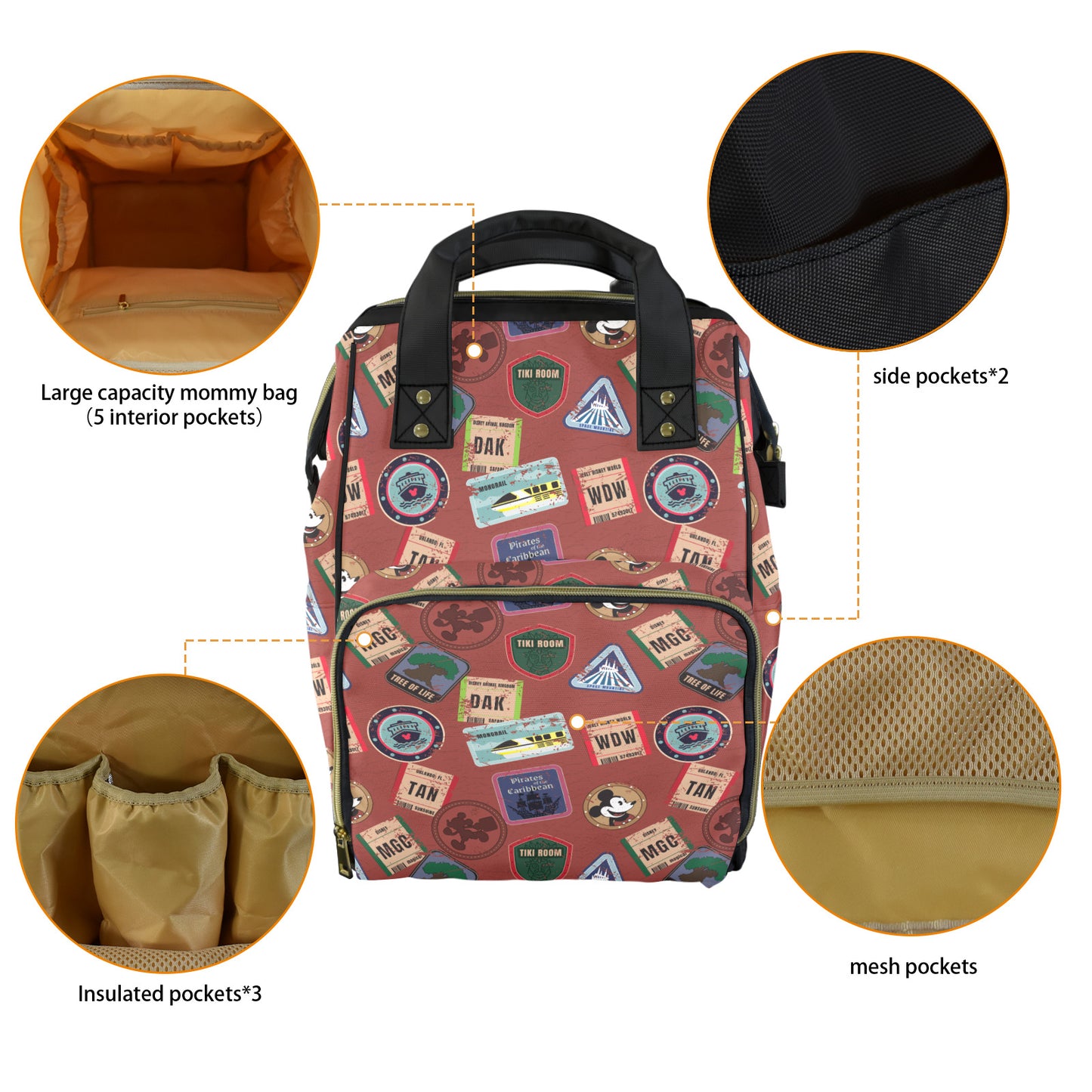 Vintage Travel Multi-Function Diaper Bag