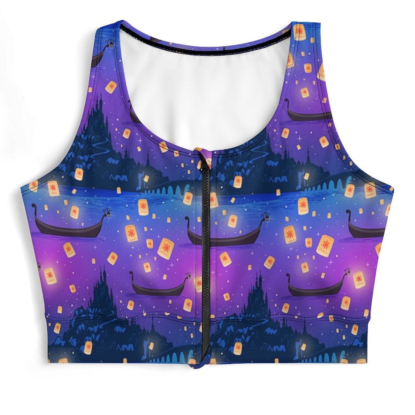 Floating Lanterns Women's Yoga Zipper Vest - Ambrie