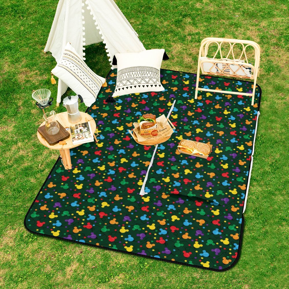 Christmas Lights Zipper Picnic Mat