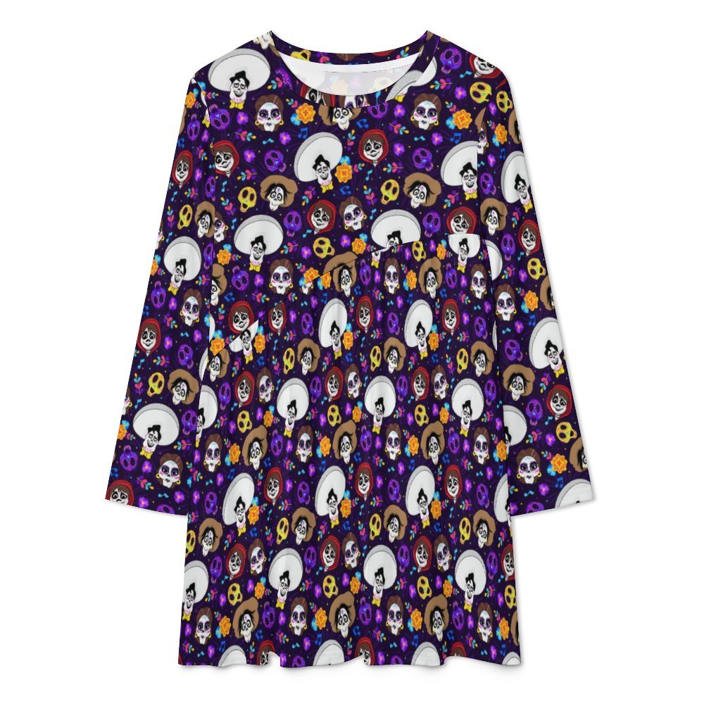 Disney Coco Long Sleeve Patchwork T-shirt Dress