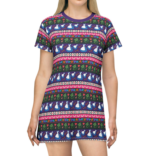 Wonderland Line T-Shirt Dress