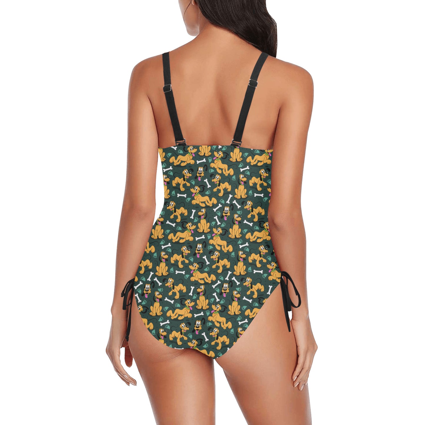 Life Is Better With A Dog Drawstring Side Women's One-Piece Swimsuit