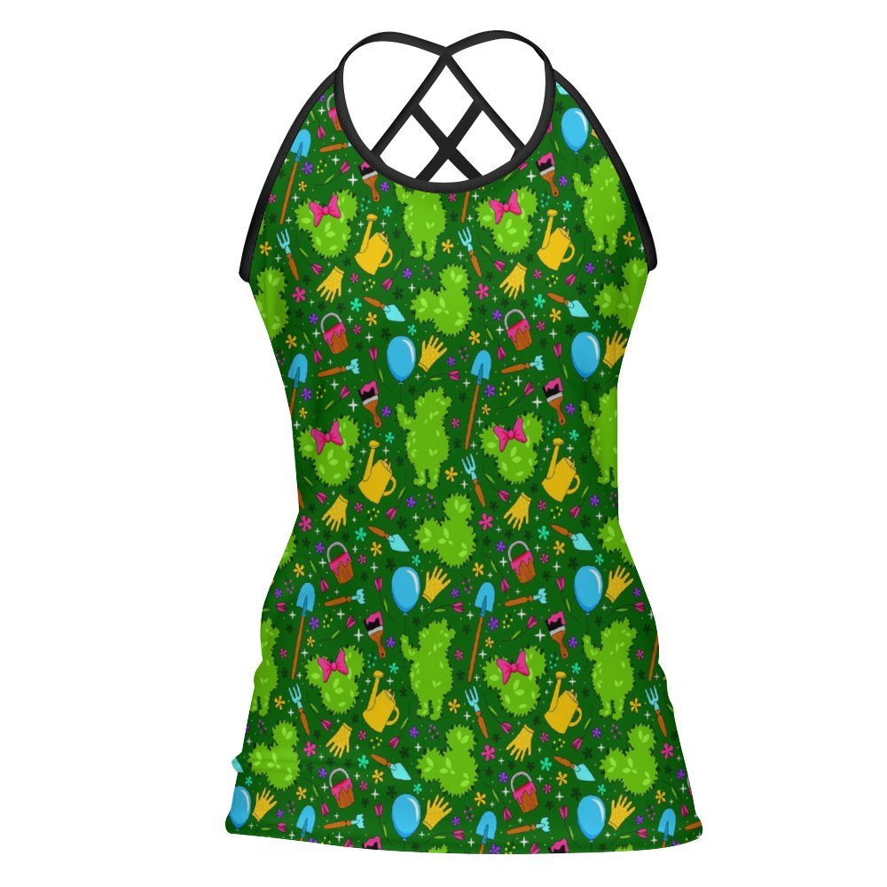 Flower And Garden Women's Criss-Cross Open Back Tank Top