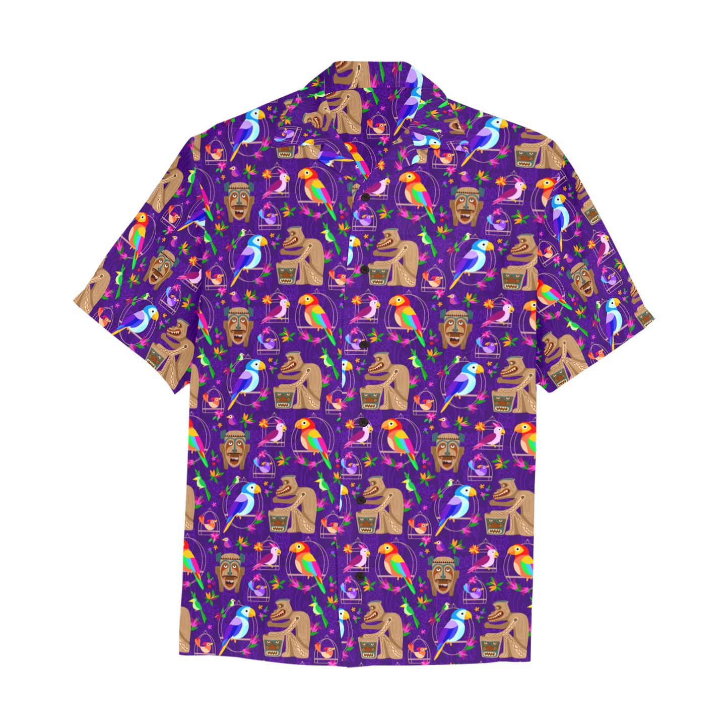 Tiki Plays The Drums Hawaiian Shirt With Chest Pocket