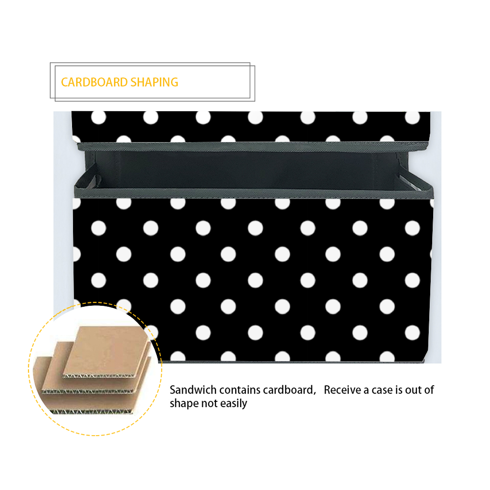 Black With White Polka Dots 4-Tier Hanging Shelf Wall Closet Storage Organizer Bags