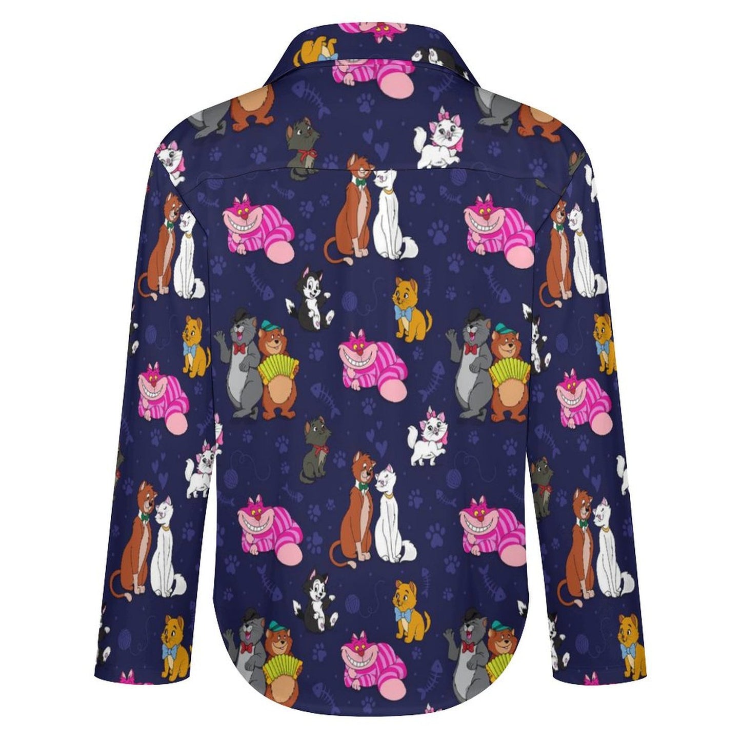 Cat Favorites Long Sleeve Button Up Blouse