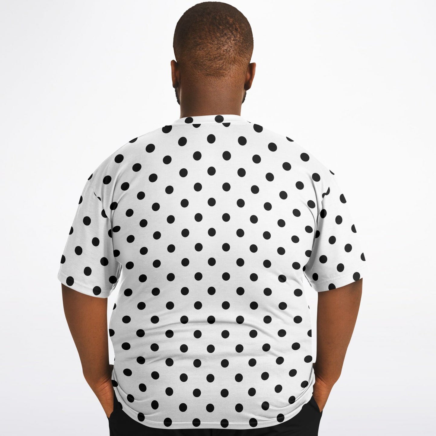 White With Black Polka Dots Unisex Plus-size T-Shirt