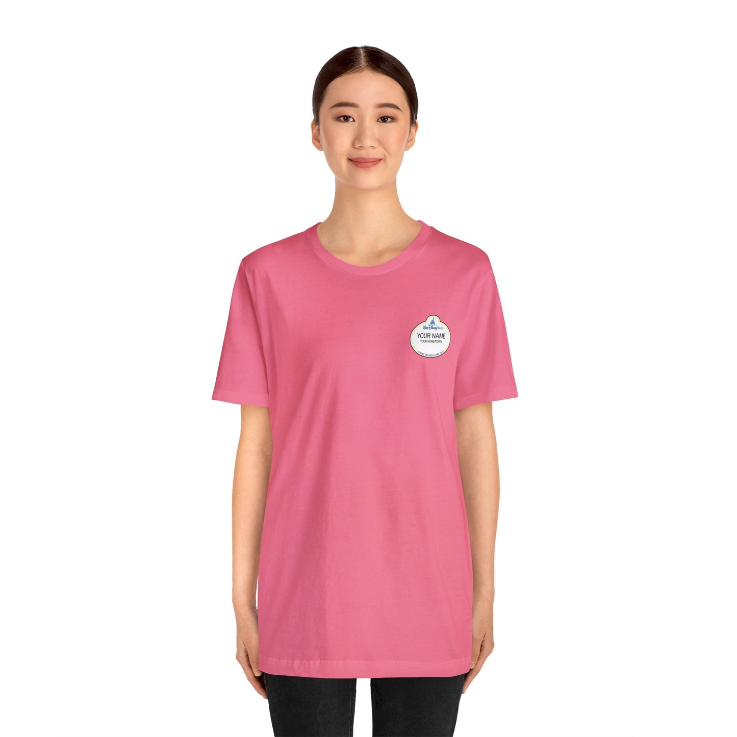 Customizable Name Tag Unisex Graphic Tee - Multiple Colors