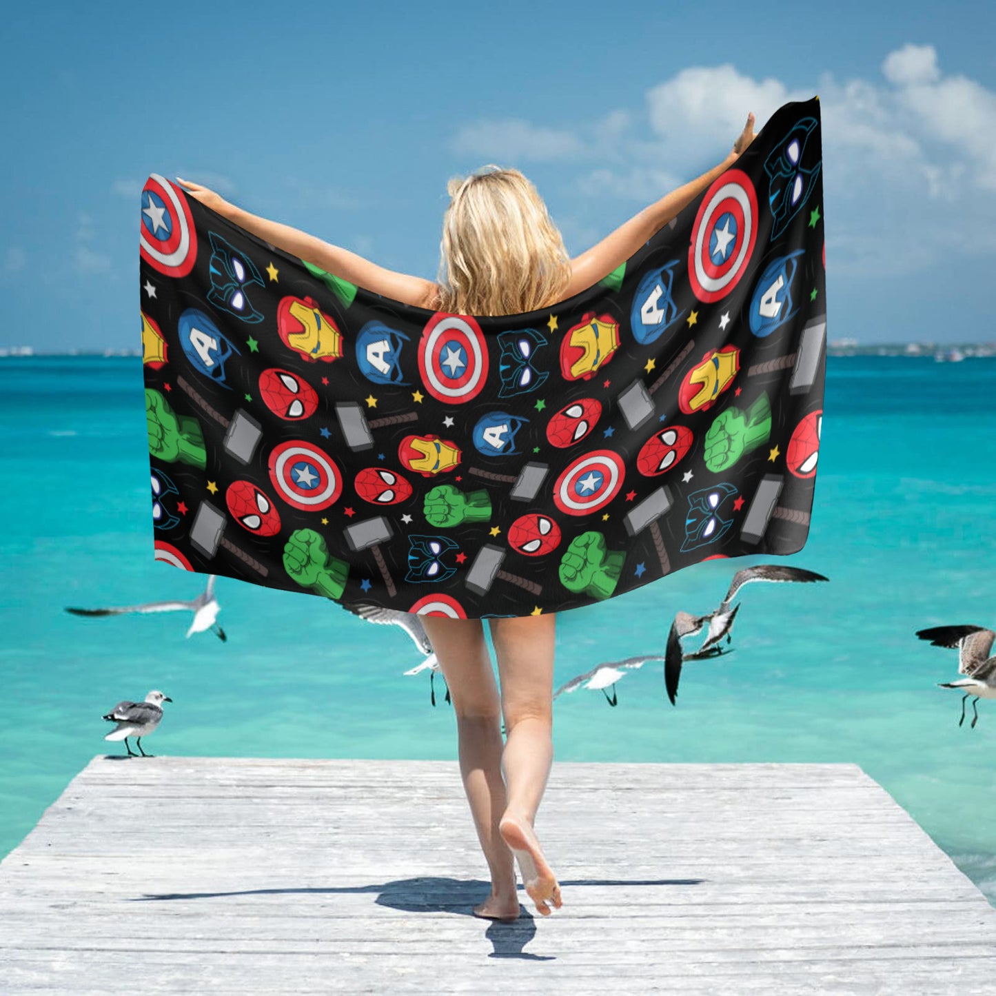Super Heroes Beach Towel