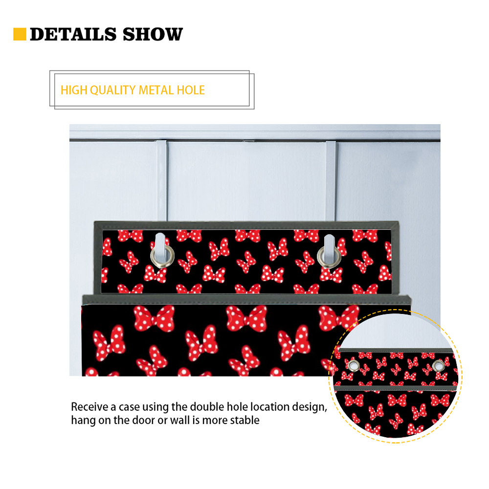 Polka Dot Bows 4-Tier Hanging Shelf Wall Closet Storage Organizer Bags