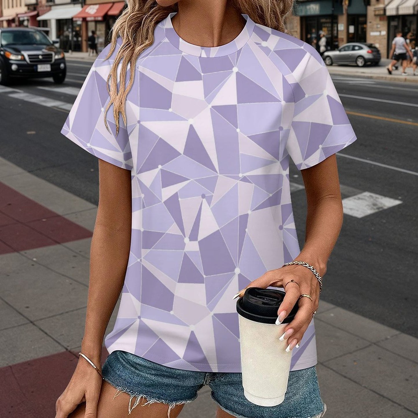 Purple Wall Women's All Over Print Raglan T-Shirt - Ambrie