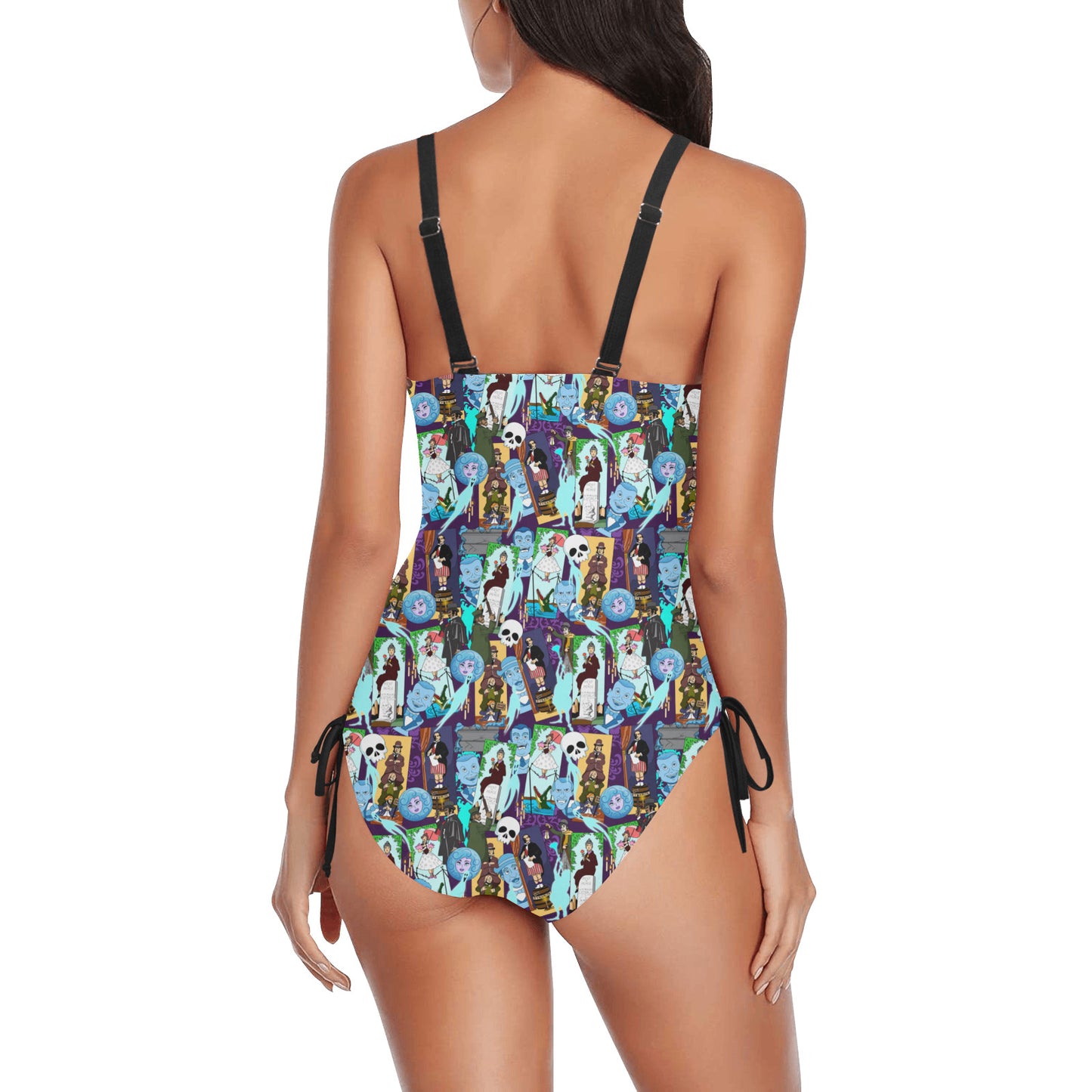 Haunted Mansion Favorites Drawstring Side Women's One-Piece Swimsuit