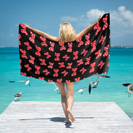 Polka Dots And Bows Beach Towel