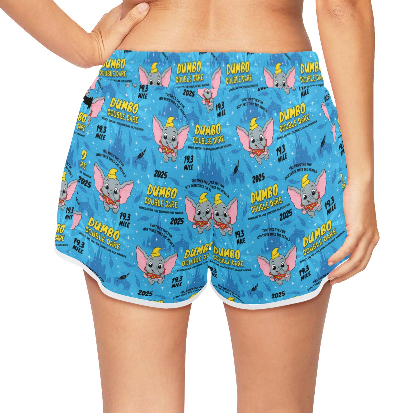 Disneyland Dumbo Double Dare Women's Athletic Sports Shorts