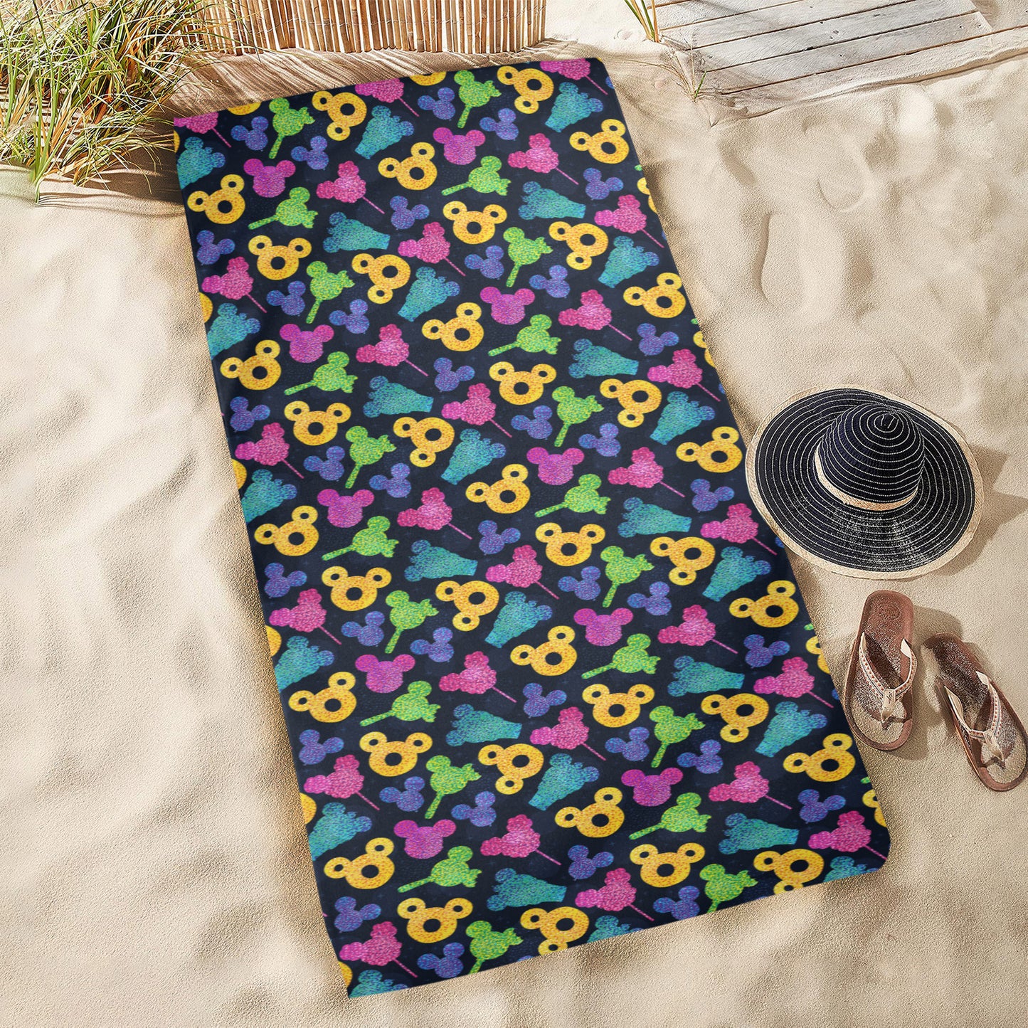 Glitter Park Snacks Beach Towel