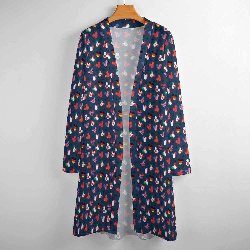 Mickey Flags Women's Mid-Length Cardigan