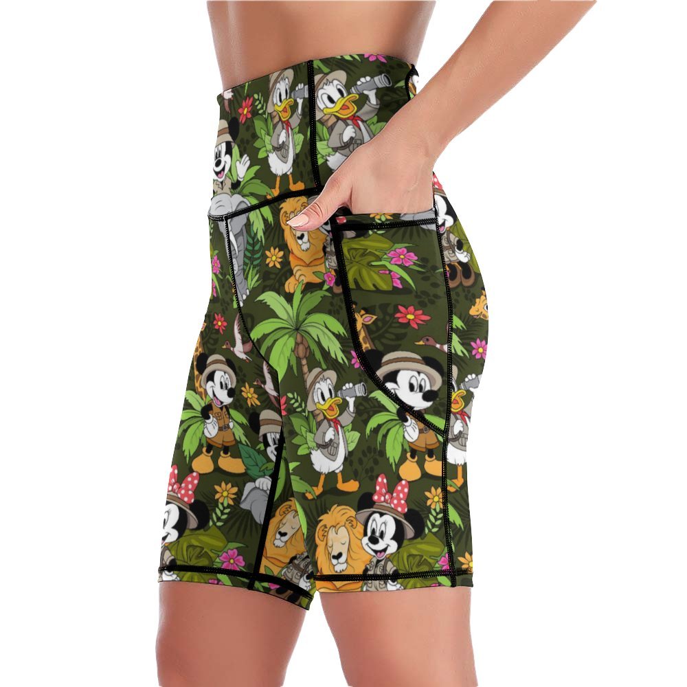 Safari Women's Knee Length Athletic Yoga Shorts With Pockets